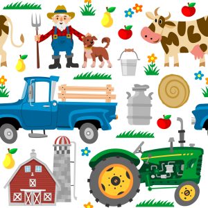 Papier Peint Tracteurs Et Animaux De Compagnie À La Ferme – Image 1