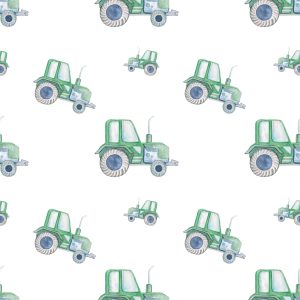 Papier Peint Tracteurs Peints À L'aquarelle – Image 1
