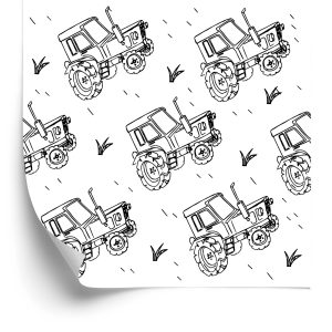 Papier Peint Dessiné En Noir Et Blanc – Image 2