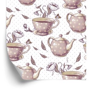 Papier Peint Pour La Cuisine - Service À Thé Vintage – Image 2