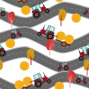 Papier Peint Tracteurs Rouges Dans La Rue – Image 1