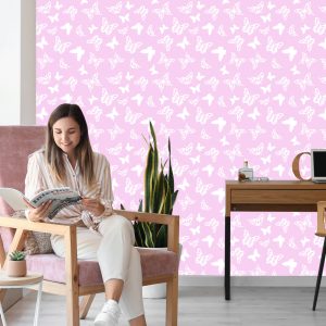 Papier Peint Pour Les Enfants - Papillons Blancs – Image 7