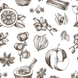 Papier Peint Fruits Et Épices D'hiver – Image 1
