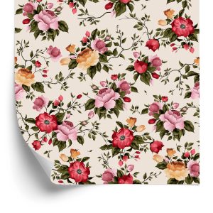 Papier Peint Roses Colorées Peintes À L'aquarelle – Image 2