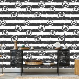 Papier Peint Ballon De Soccer Sur Un Fond Rayé – Image 5