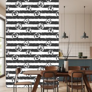 Papier Peint Ballon De Soccer Sur Un Fond Rayé – Image 4