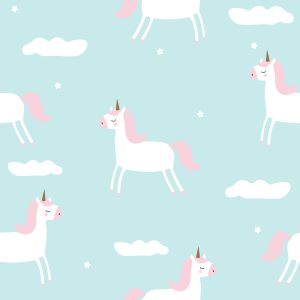 Papier Peint Pour Les Enfants - Licornes Parmi Les Nuages – Image 1