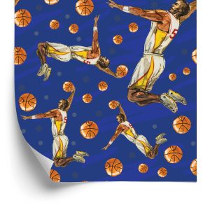 Papier Peint Joueurs De Basket-Ball Peints À L'aquarelle – Image 2