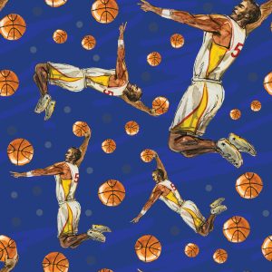 Papier Peint Joueurs De Basket-Ball Peints À L'aquarelle – Image 1