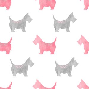 Papier Peint Silhouettes Aquarelles De Terriers Écossais – Image 1