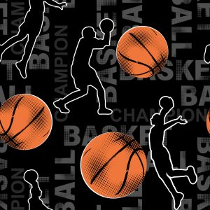 Papier Peint Ondulations De Joueurs De Basket-Ball – Image 1