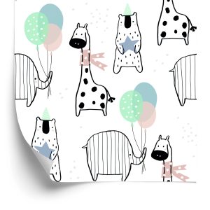 Papier Peint Pour Les Enfants - Éléphant Girafe Ours – Image 2