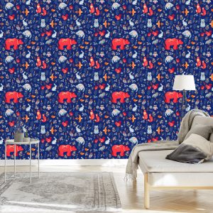 Papier Peint Pour Les Enfants - Animaux De La Forêt Mignons – Image 3