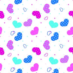 Papier Peint Pour Les Enfants - Coeurs Bleus, Roses Et Blancs – Image 1