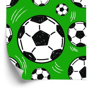Papier Peint Ballons De Soccer Sur Fond Vert – Image 2