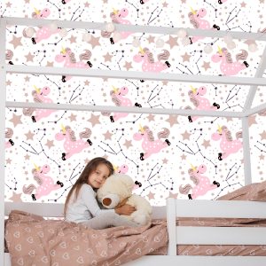 Papier Peint Pour Les Enfants - Licornes Parmi Les Étoiles – Image 7
