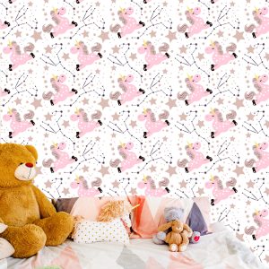 Papier Peint Pour Les Enfants - Licornes Parmi Les Étoiles – Image 6
