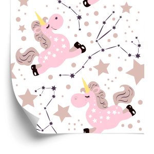 Papier Peint Pour Les Enfants - Licornes Parmi Les Étoiles – Image 2