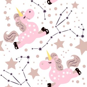 Papier Peint Pour Les Enfants - Licornes Parmi Les Étoiles – Image 1