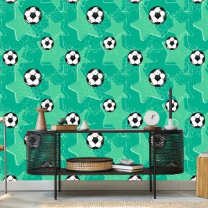 Papier Peint Ballons De Soccer Sur Fond D'étoiles – Image 5