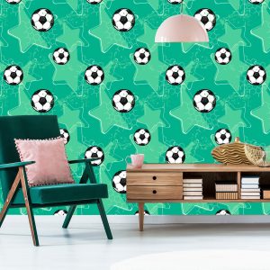 Papier Peint Ballons De Soccer Sur Fond D'étoiles – Image 6