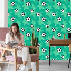 Papier Peint Ballons De Soccer Sur Fond D'étoiles – Image 7