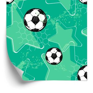 Papier Peint Ballons De Soccer Sur Fond D'étoiles – Image 2