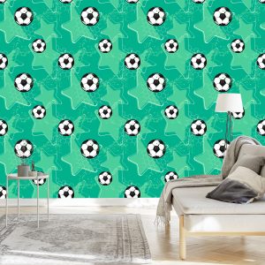 Papier Peint Ballons De Soccer Sur Fond D'étoiles – Image 3