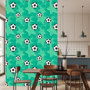 Papier Peint Ballons De Soccer Sur Fond D'étoiles – Image 4