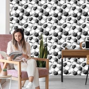 Papier Peint Ballons De Football Esquissés – Image 7