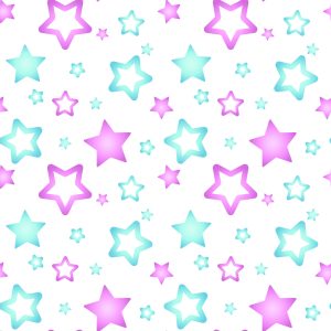 Papier Peint Pour Enfants - Etoiles Bleues Et Roses – Image 1