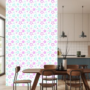 Papier Peint Pour Enfants - Etoiles Bleues Et Roses – Image 4