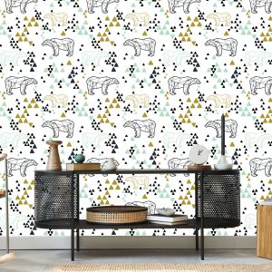 Papier Peint Pour Les Enfants - Ours Géométriques – Image 5