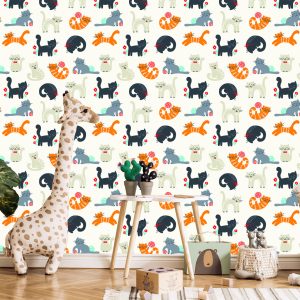 Papier Peint Pour Les Enfants - Lovely Cats - Style Scandinave – Image 5