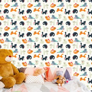 Papier Peint Pour Les Enfants - Lovely Cats - Style Scandinave – Image 6