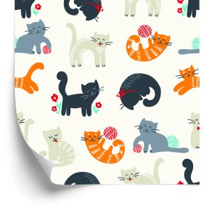 Papier Peint Pour Les Enfants - Lovely Cats - Style Scandinave – Image 2