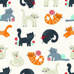 Papier Peint Pour Les Enfants - Lovely Cats - Style Scandinave – Image 1