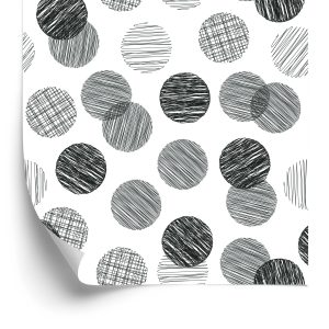 Papier Peint Gros Pois Gris Dessinés À La Main – Image 2