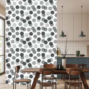Papier Peint Gros Pois Gris Dessinés À La Main – Image 4