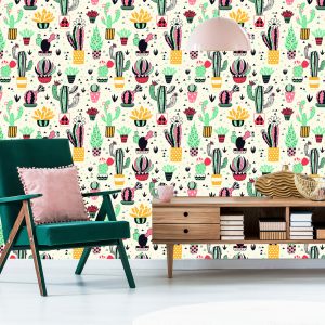 Papier Peint Pour Les Enfants - Cactus Style Scandinave – Image 6
