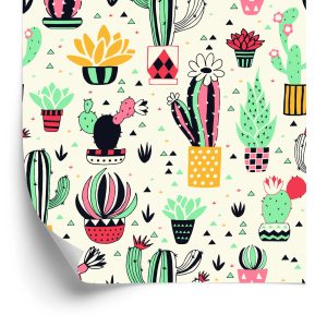 Papier Peint Pour Les Enfants - Cactus Style Scandinave – Image 2