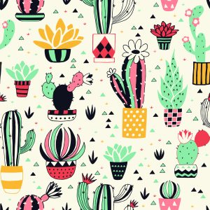 Papier Peint Pour Les Enfants - Cactus Style Scandinave – Image 1