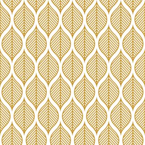 Papier Peint Rétro - Belles Feuilles Géométriques – Image 1