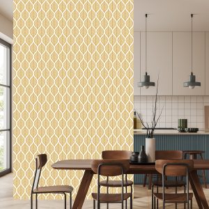 Papier Peint Rétro - Belles Feuilles Géométriques – Image 4