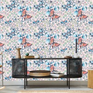 Papier Peint Pour Les Enfants - Papillons Et Fleurs Colorés – Image 5