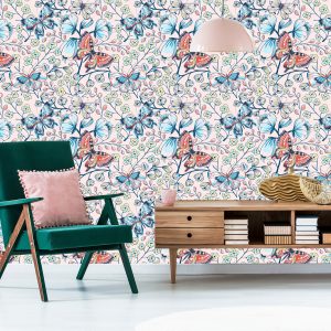 Papier Peint Pour Les Enfants - Papillons Et Fleurs Colorés – Image 6