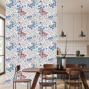 Papier Peint Pour Les Enfants - Papillons Et Fleurs Colorés – Image 4