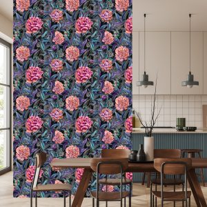 Papier Peint Belles Pivoines En Fleurs Colorées Peintes À L'aquarelle – Image 4