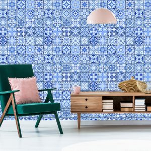Papier Peint Belle Mosaïque Orientale Bleue – Image 6