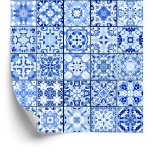 Papier Peint Belle Mosaïque Orientale Bleue – Image 2